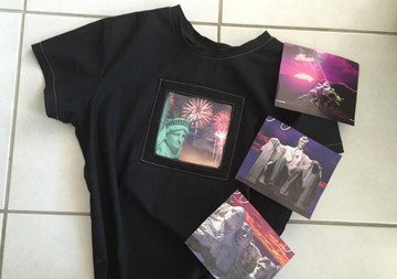 Shirt and colorful images arrangement
