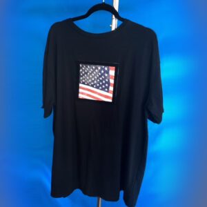T-shirt featuring USA flag patch