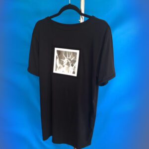 Casual black t-shirt hanging
