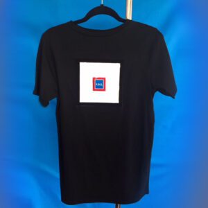 T-shirt on hanger with center graphic