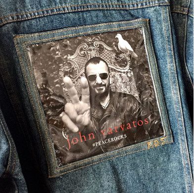 Vintage-style jacket with peace image