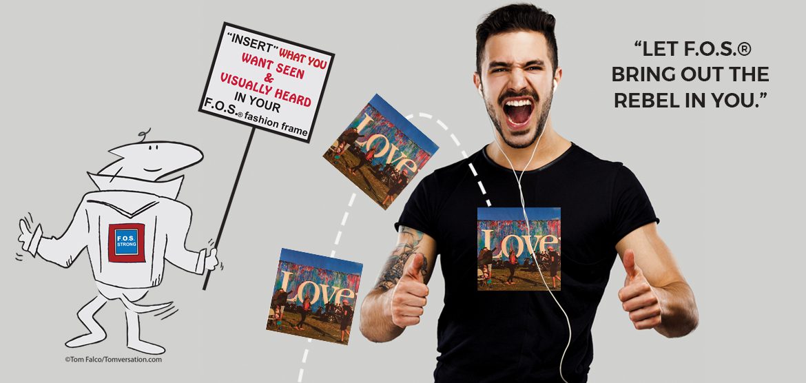 Cartoon character holding a sign with quote