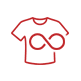 Infinity symbol on a t-shirt icon